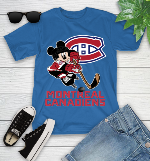 NHL Montreal Canadiens Mickey Mouse Disney Hockey T Shirt Youth T-Shirt 9