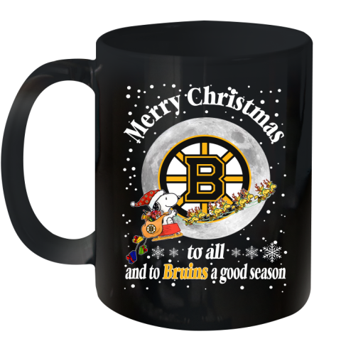 Boston Bruins Merry Christmas To All And To Bruins A Good Season NHL Hockey Sports Ceramic Mug 11oz