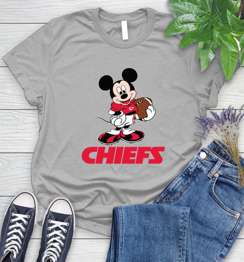 NFL Football Kansas City Chiefs Cheerful Mickey Mouse Shirt Women's T-Shirt 5