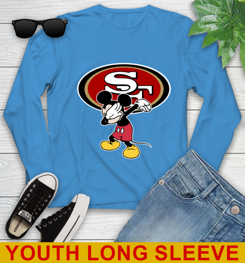 San Francisco 49ers NFL Football Dabbing Mickey Disney Sports Youth Long Sleeve 8