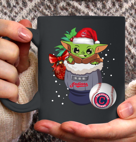 Cleveland Indians Christmas Baby Yoda Star Wars Funny Happy MLB Ceramic Mug 11oz