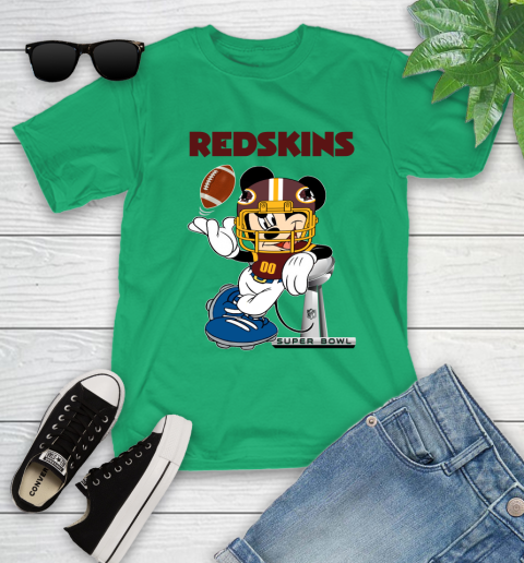 NFL Washington Redskins Mickey Mouse Disney Super Bowl Football T Shirt Youth T-Shirt 18