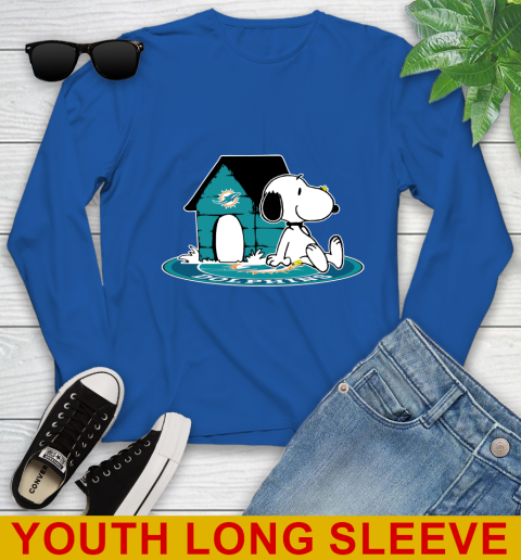 NFL Football Miami Dolphins Snoopy The Peanuts Movie Shirt Youth Long Sleeve 10