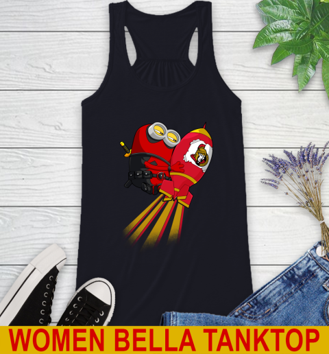 NHL Hockey Ottawa Senators Deadpool Minion Marvel Shirt Racerback Tank 8