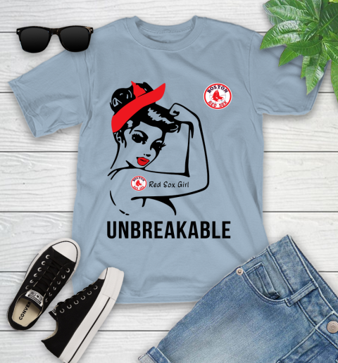 MLB Boston Red Sox Girl Unbreakable Baseball Sports Youth T-Shirt 6