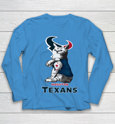 NFL Football My Cat Loves Houston Texans Youth Long Sleeve 5