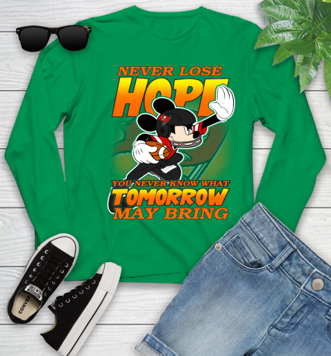 Tampa Bay Buccaneers NFL Football Mickey Disney Never Lose Hope Youth Long Sleeve 7
