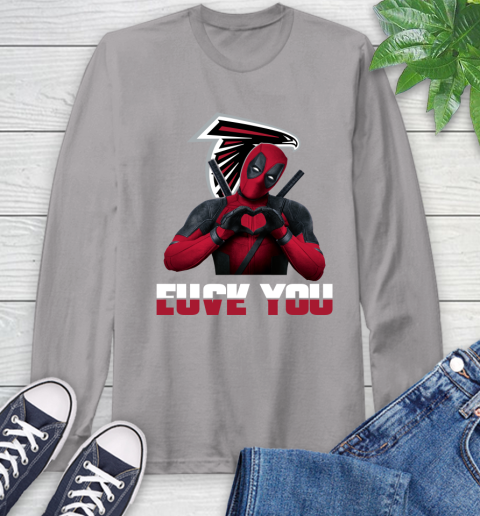 NHL Atlanta Falcons Deadpool Love You Fuck You Football Sports Long Sleeve T-Shirt 6