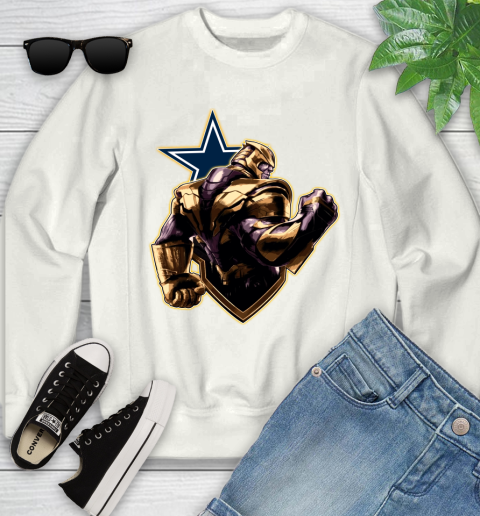 NFL Thanos Avengers Endgame Football Sports Dallas Cowboys Youth Sweatshirt