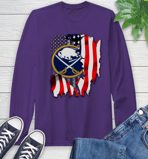 Buffalo Sabres NHL Hockey American Flag Long Sleeve T-Shirt 5