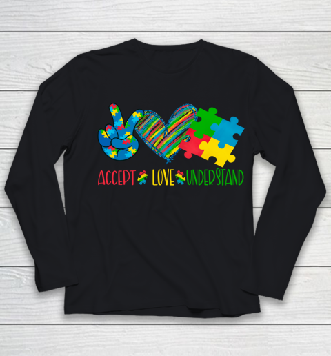 Autism Awareness Peace Love Autism Youth Long Sleeve