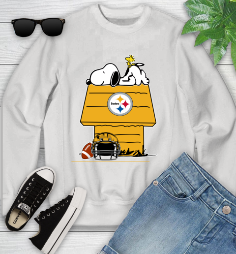 Pittsburgh Steelers NFL Football Snoopy Woodstock The Peanuts Movie Youth Sweatshirt