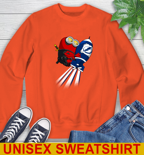 NHL Hockey Tampa Bay Lightning Deadpool Minion Marvel Shirt Sweatshirt 3