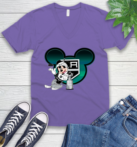 NHL Los Angeles Kings Stanley Cup Mickey Mouse Disney Hockey T Shirt V-Neck T-Shirt 10