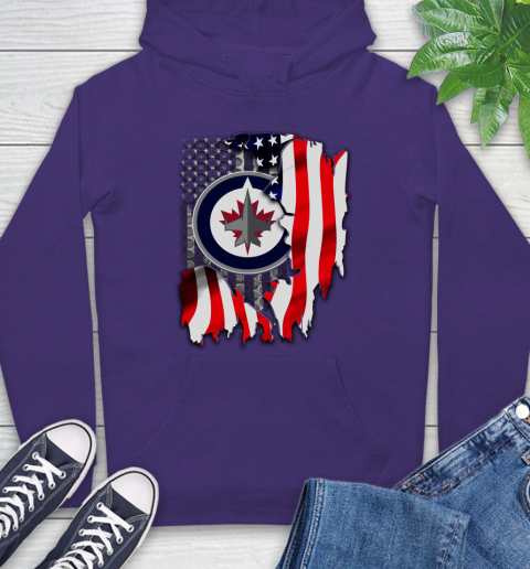 Winnipeg Jets NHL Hockey American Flag Hoodie 5