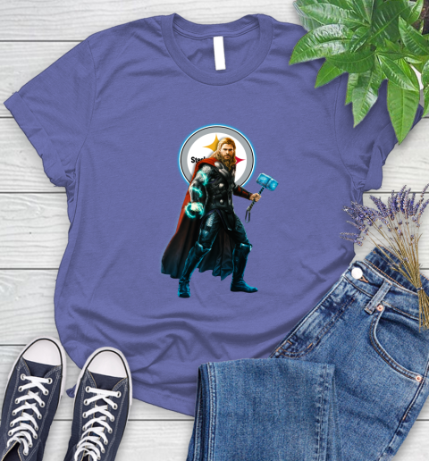 NFL Thor Avengers Endgame Football Pittsburgh Steelers Women's T-Shirt 11