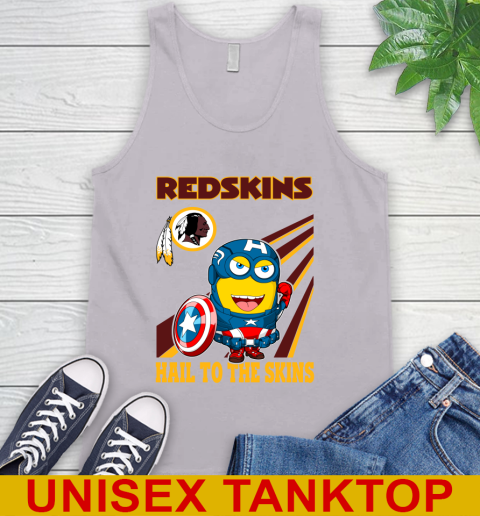 NFL Football Washington Redskins Captain America Marvel Avengers Minion Hail To The Skín Shirt Tank Top 3