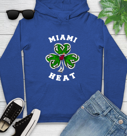NBA Miami Heat Three Leaf Clover St Patrick's Day Basketball Sports Youth Hoodie 11