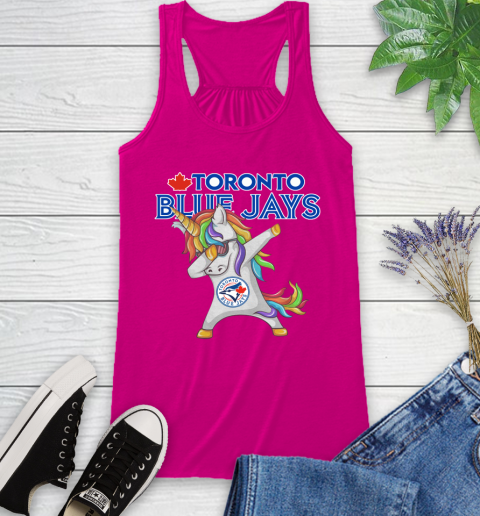 Toronto Blue Jays MLB Baseball Funny Unicorn Dabbing Sports Racerback Tank 8