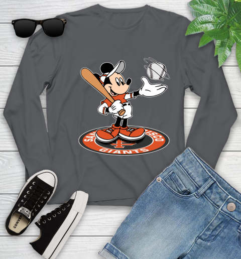 MLB Baseball San Francisco Giants Cheerful Mickey Disney Shirt Youth Long Sleeve 8