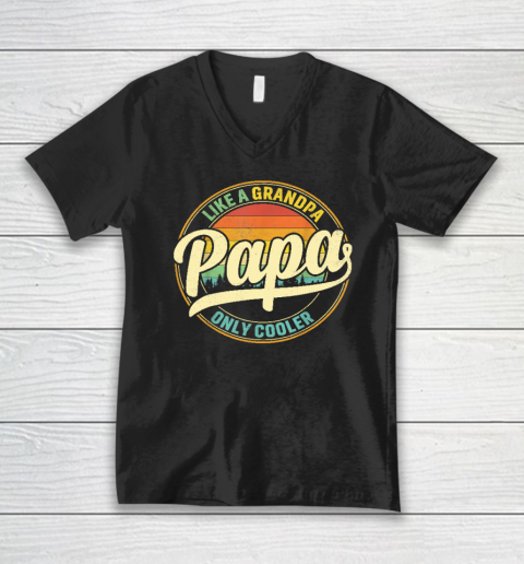 PAPA like a Grandpa ONLY COOLER Father's Day Papa Definition V-Neck T-Shirt