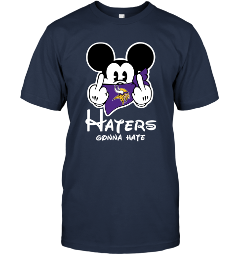 NFL Minnesota Vikings Haters Gonna Hate Mickey Mouse Disney Football T Shirt 2J3r4TGIJrI classic t shirt 2 95 151514 front navy