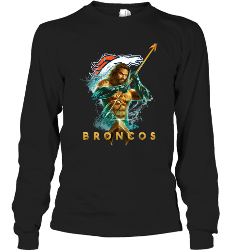 NFL Denver Broncos Aquaman DC Football Sports RLS3SyUoXss long sleeve tee 14 95 151514 front black