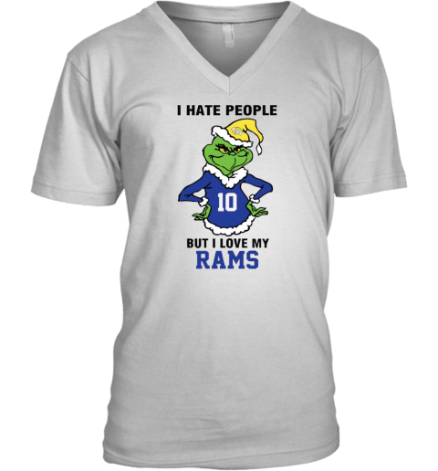 I Hate People But I Love My Los Angeles Rams Los Angeles Rams NFL Teams V-Neck T-Shirt