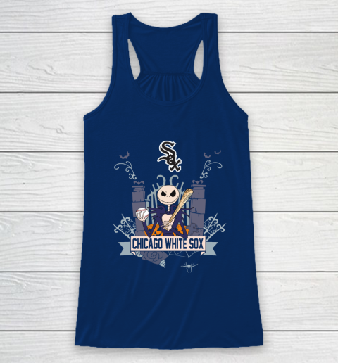 MLB Chicago White Sox Baseball Jack Skellington Halloween Racerback Tank 6
