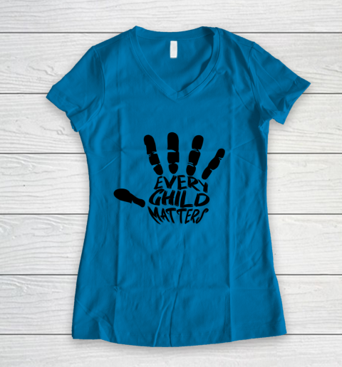Every Child Matters Indigenous Education Orange Day Women's V-Neck T-Shirt 4