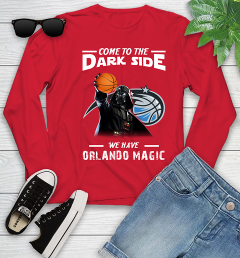 NBA Come To The Dark Side We Have Orlando Magic Star Wars Darth Vader Basketball Youth Long Sleeve 11