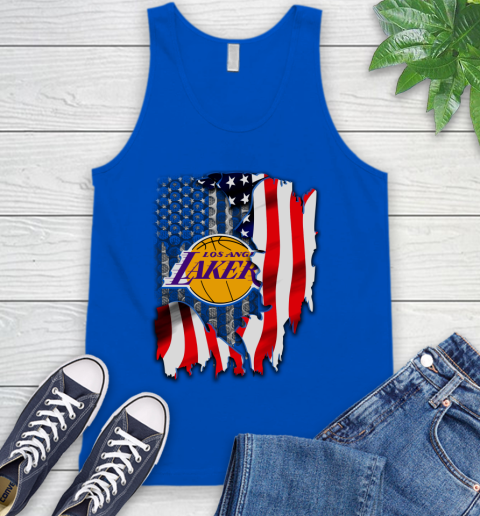 Los Angeles Lakers NBA Basketball American Flag Tank Top 4
