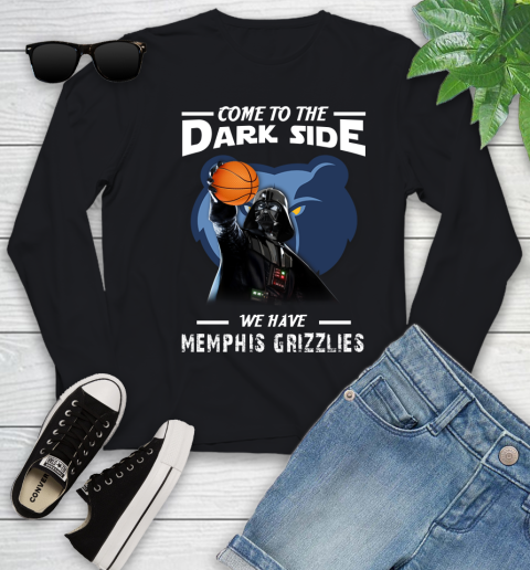 NBA Come To The Dark Side We Have Memphis Grizzlies Star Wars Darth Vader Basketball Youth Long Sleeve