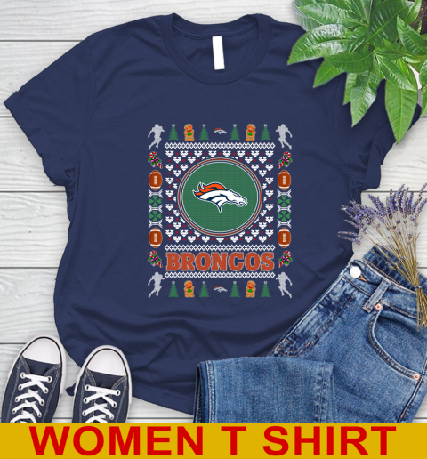 Denver Broncos Merry Christmas NFL Football Loyal Fan Women's T-Shirt 12