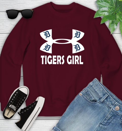 MLB Detroit Tigers Girl Under Armour Baseball Sports Youth Sweatshirt 4
