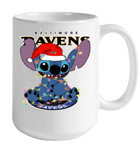 Baltimore Ravens NFL Football noel stitch Christmas Color Changing Mug 15oz 2