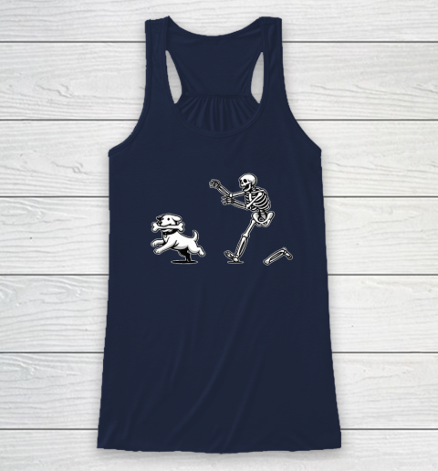 Halloween Dog, Funny Skeleton, Skeleton Chasing Dog Racerback Tank 5