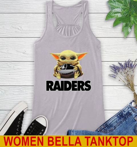 NFL Football Oakland Raiders Baby Yoda Star Wars Shirt Racerback Tank 5