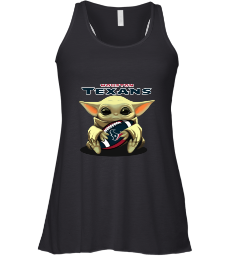 Baby Yoda Loves The Houston Texans Star Wars NFL Racerback Tank
