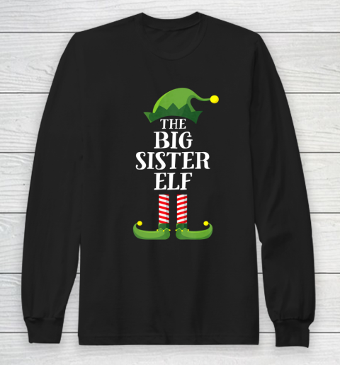 Big Sister Elf Matching Family Group Christmas Party Pajama Long Sleeve T-Shirt