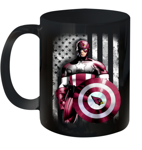 Arizona Cardinals NFL Football Captain America Marvel Avengers American Flag Shirt Ceramic Mug 11oz