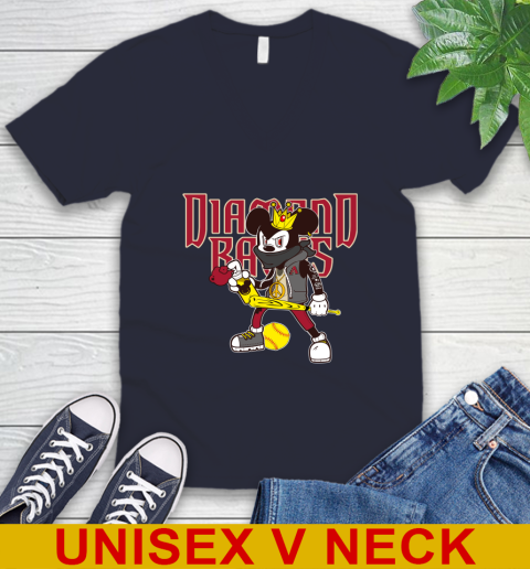 Arizona Diamondbacks MLB Baseball Mickey Peace Sign Sports V-Neck T-Shirt 3