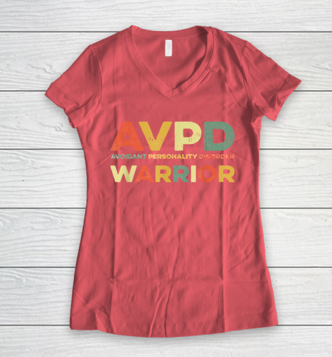 Autism Awareness Avoidant Personality Disorder Warrior AVPD Awareness Social Women's V-Neck T-Shirt 4