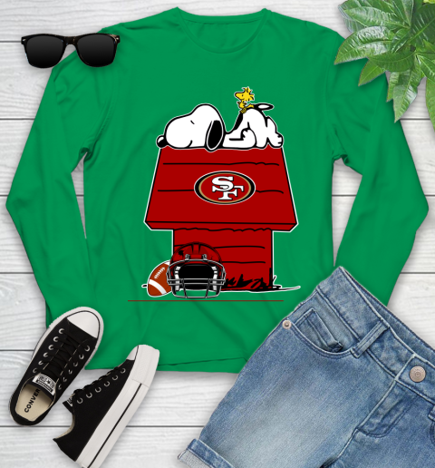 San Francisco 49ers NFL Football Snoopy Woodstock The Peanuts Movie Youth Long Sleeve 6
