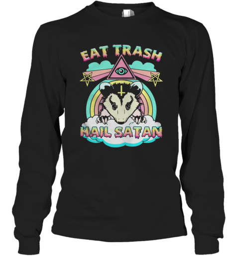 Rat Eat Trash Hail Satan Long Sleeve T-Shirt