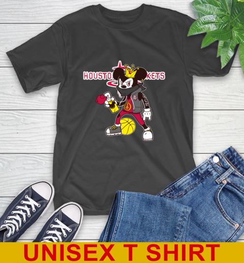 Houston Rockets NBA Basketball Mickey Peace Sign Sports T-Shirt 2