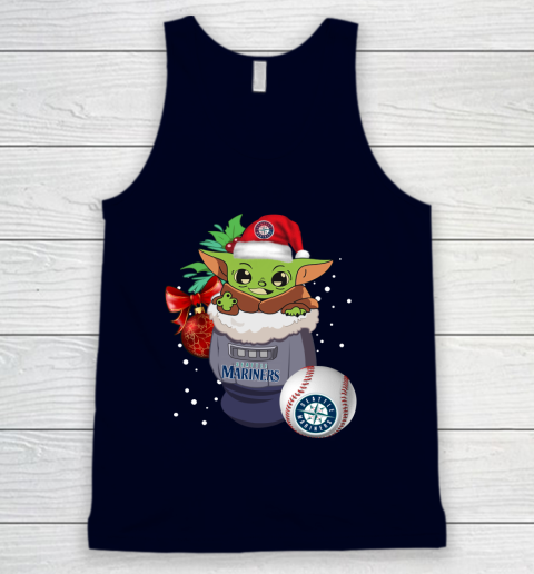 Seattle Mariners Christmas Baby Yoda Star Wars Funny Happy MLB Tank Top 3