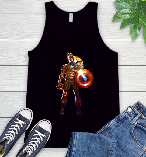 NFL Captain America Marvel Avengers Endgame Football Sports Minnesota Vikings Tank Top 2