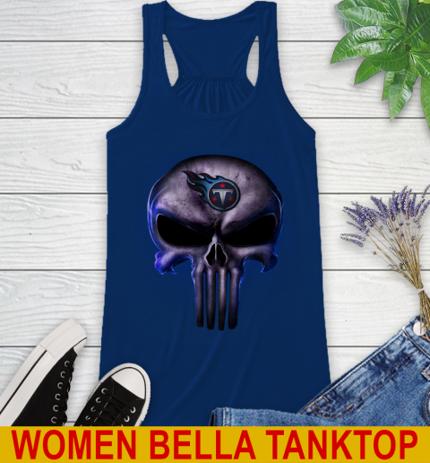 Tennessee Titans NFL Football Punisher Skull Sports Racerback Tank 7