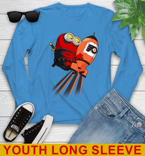 NHL Hockey Philadelphia Flyers Deadpool Minion Marvel Shirt Youth Long Sleeve 8